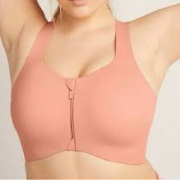 Knix Pink Sports Bra with Racerback and Front Zipper BNWT Size 6 - Picture 1 of 7